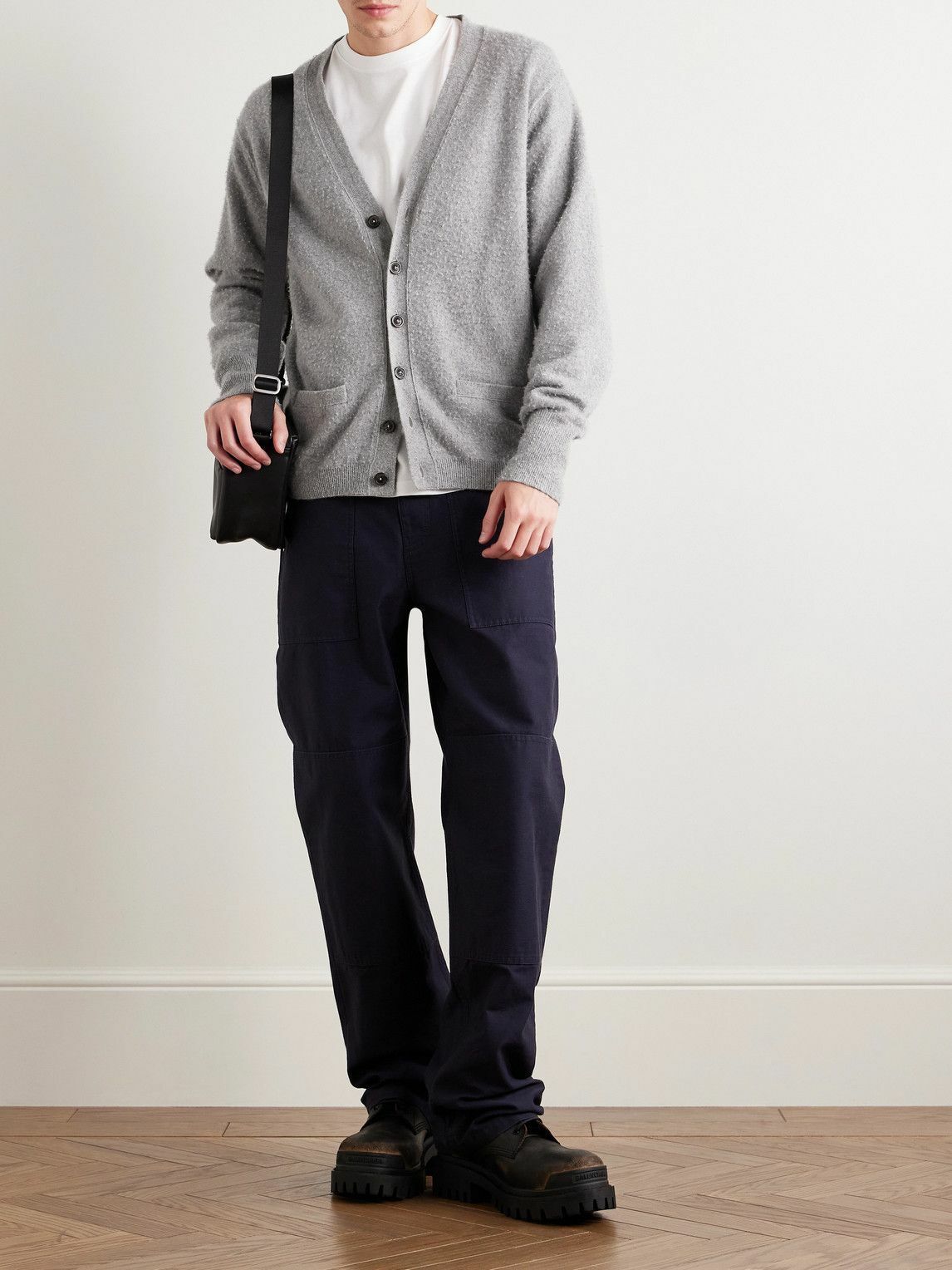 Maison Margiela - Brushed-Cashmere and Cotton-Blend Cardigan
