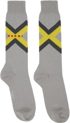 Marni Gray Micro Argyle Socks