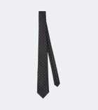 Saint Laurent Polka-dot silk jacquard tie