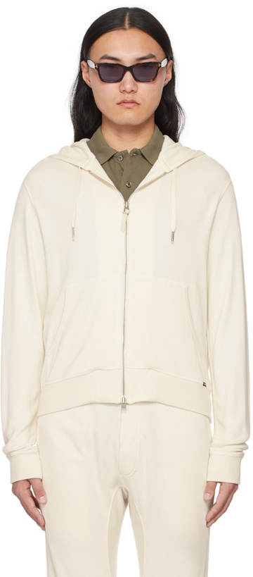 Photo: TOM FORD Off-White Lightweight Lounge Hoodie