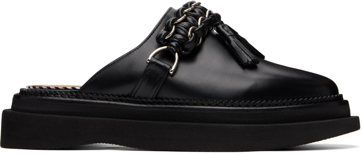 Photo: Toga Virilis Black Hard Leather Slip-on Loafers