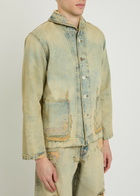 Kenzo Shawl-collar Distressed Denim Jacket