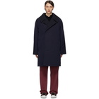 Maison Margiela Navy Nylon Coat