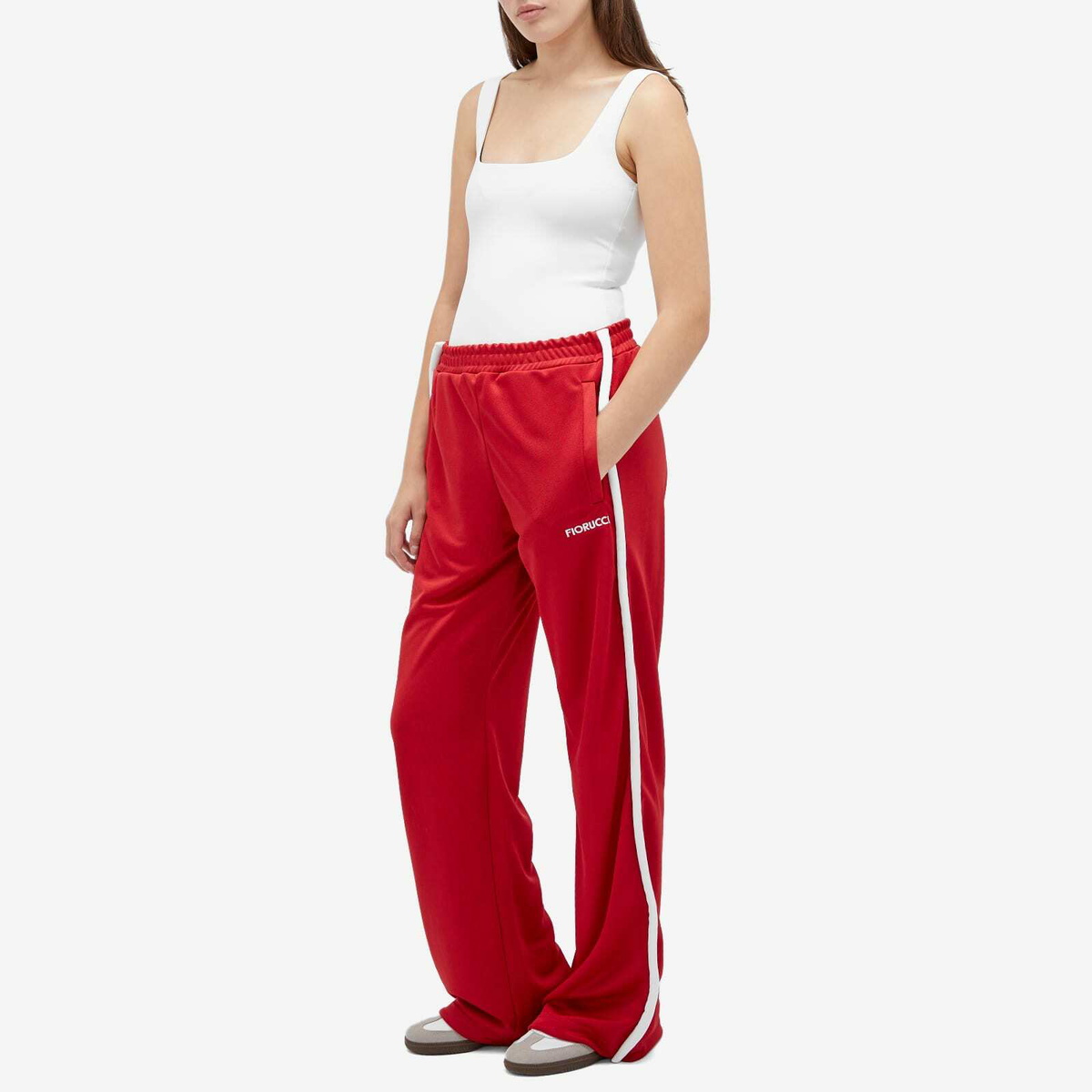 Fiorucci Women's Puffy Piping Track Trousers in Red