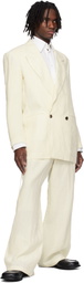 SOSHIOTSUKI Off-White Linen Washer Wide Judo Trousers