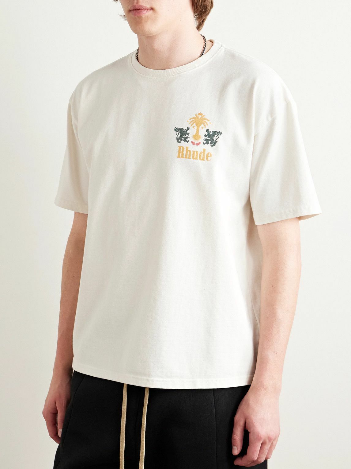 rhude cigarette t shirt Rhude - Tobacco Logo-Print Cotton-Jersey T-Shirt