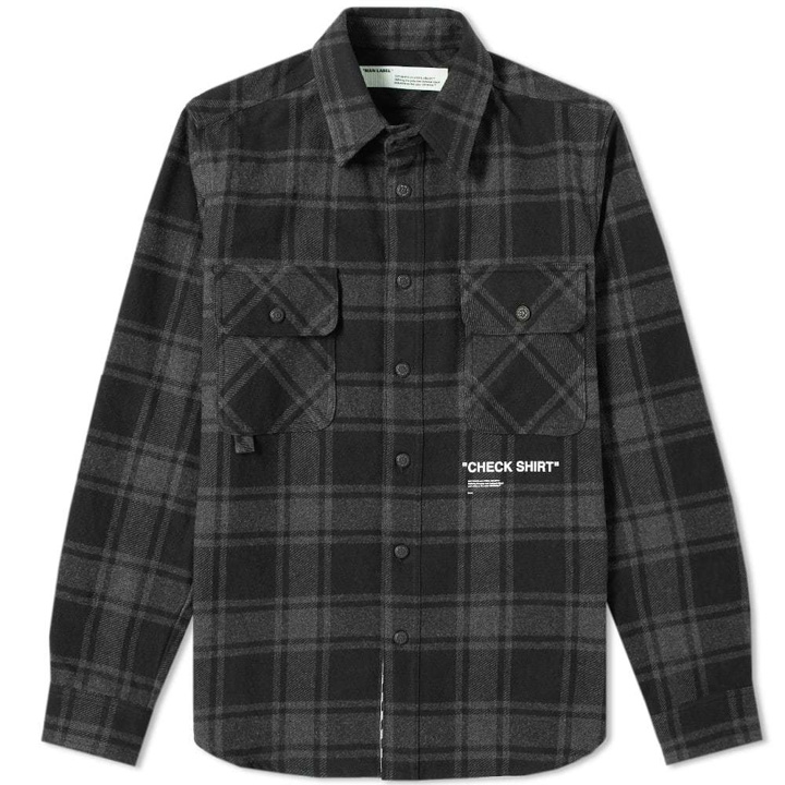Photo: Off-White Quote Flannel Shirt Grey