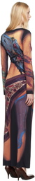 Marine Serre Multicolor Recycled Draped Statue Jersey Maxi Dress