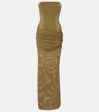 Alex Perry Sheer strapless corset dress