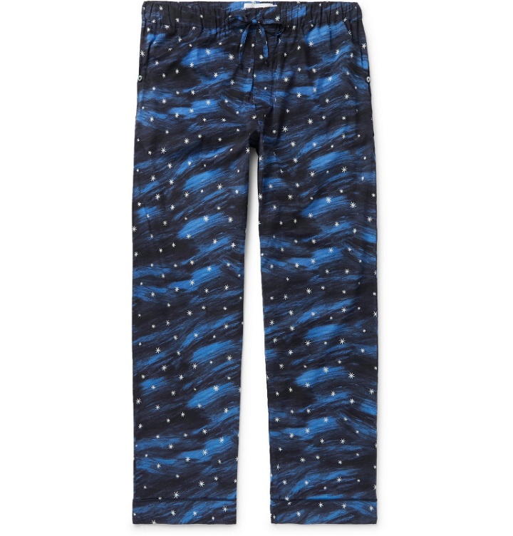 Photo: Desmond & Dempsey - Printed Cotton Pyjama Trousers - Blue