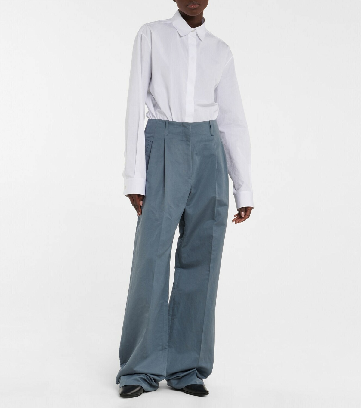 The Row Gaugin high-rise cotton and ramie pants The Row
