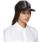 Neil Barrett Black Leather Thunderbolt Cap