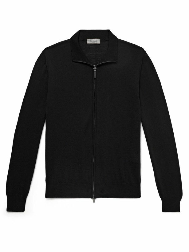 Photo: Canali - Slim-Fit Merino Wool Zip-Up Cardigan - Black