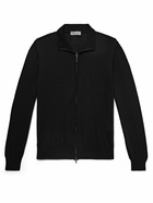 Canali - Slim-Fit Merino Wool Zip-Up Cardigan - Black