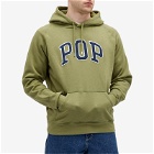 POP Trading Company Men's Arch Hooded Sweat in Loden Green