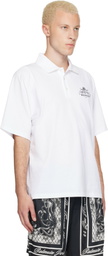 BALMAIN White Printed 'Balmain Vine' Polo