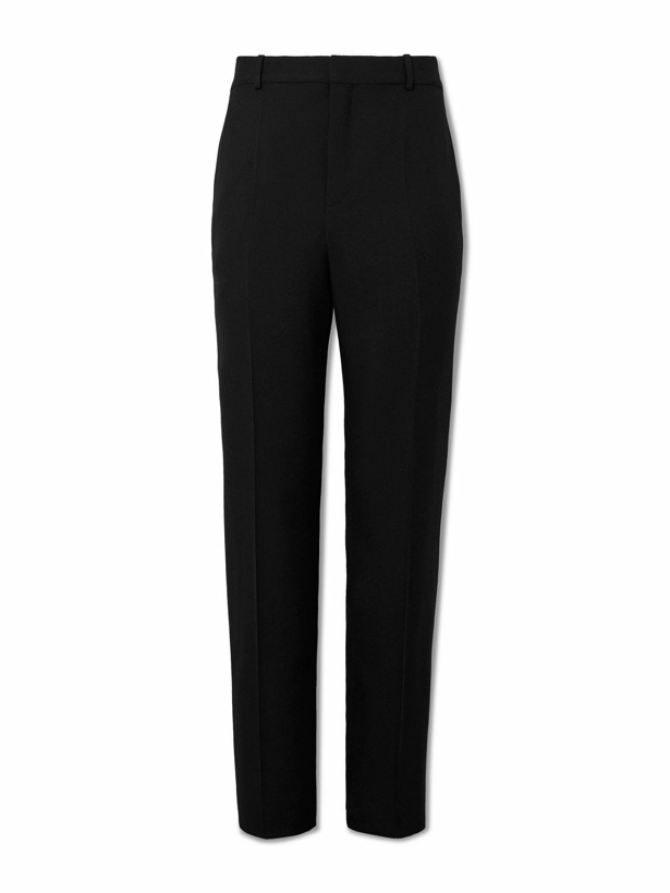 Photo: SAINT LAURENT - Straight-Leg Wool-Twill Trousers - Black