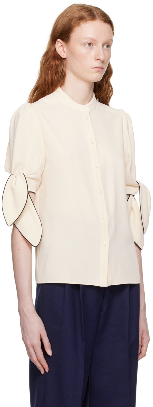 See by Chloé Beige Bow-Tie Blouse