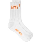 Heron Preston Men's HPNY Long Socks in White/Orange