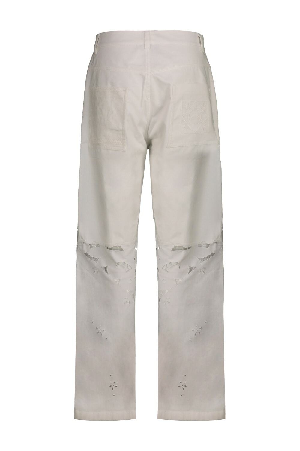 Marine Serre Wide Leg Pant In Regenerated Household Linen
