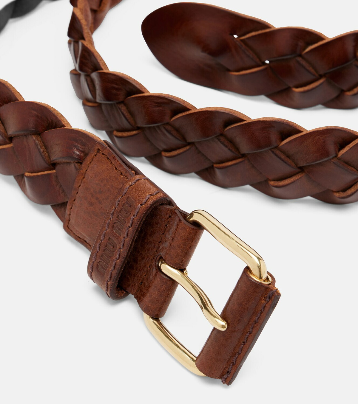 Miu Miu Braided leather belt