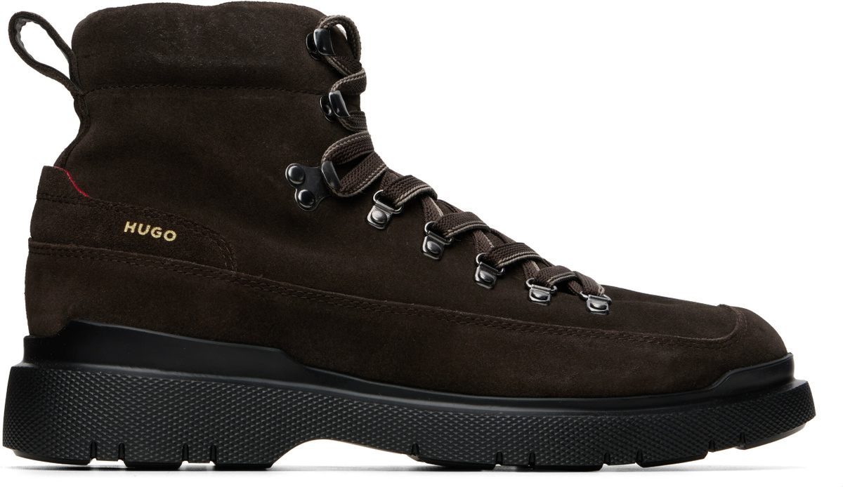 Hugo Brown Suede Lace-Up Boots