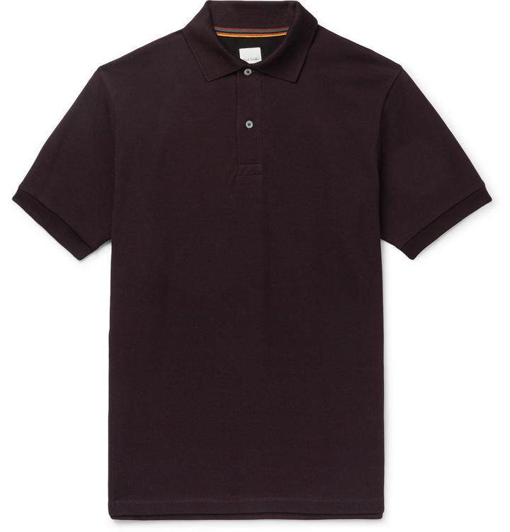 Photo: Paul Smith - Webbing-Trimmed Cotton-Piqué Polo Shirt - Brown