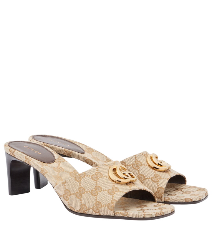 Photo: Gucci Marmont Double G GG canvas mules