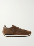TOM FORD - Mick Leather-Trimmed Suede Sneakers - Brown