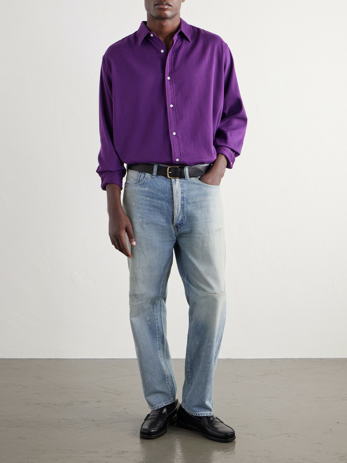 A.PRESSE - No. 37 Wide-Leg Distressed Jeans - Blue