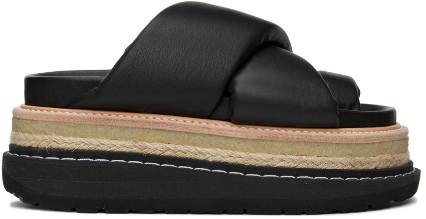 Photo: Sacai Black Multiple Sole Sandals