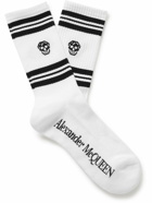 Alexander McQueen - Logo-Intarsia Cotton-Blend Socks - White