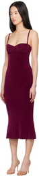 Mirror Palais Burgundy Strapless Supermodel Midi Dress