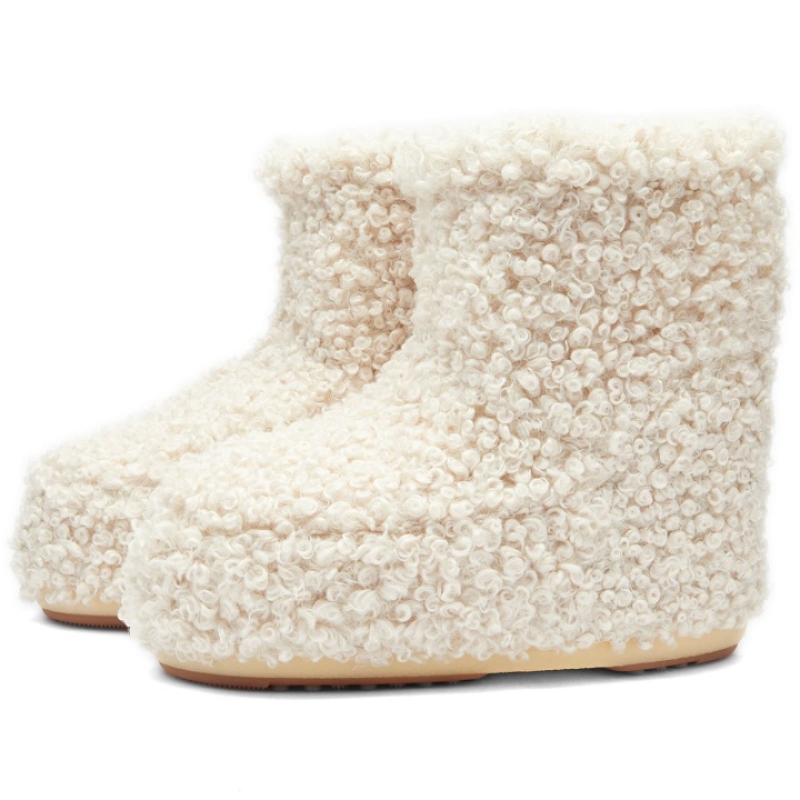 Photo: Moon Boot Women's Icon Low Faux Astrak Fur Boots in Cream