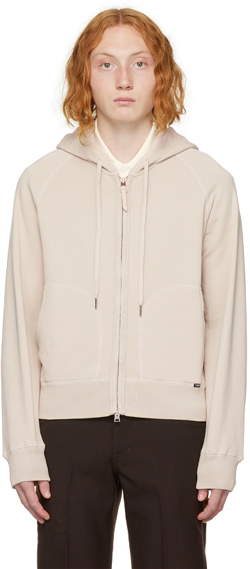 Photo: TOM FORD Off-White Garment-Dyed Hoodie