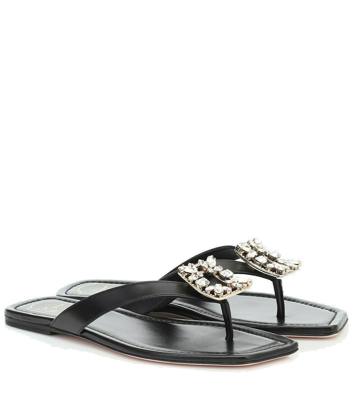 Photo: Roger Vivier Embellished leather thong sandals