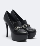 Gucci Fame Horsebit leather platform pumps