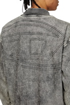 Diesel Track Denim zip-up sweater with Oval D - Sweaters - Unisex - Grey