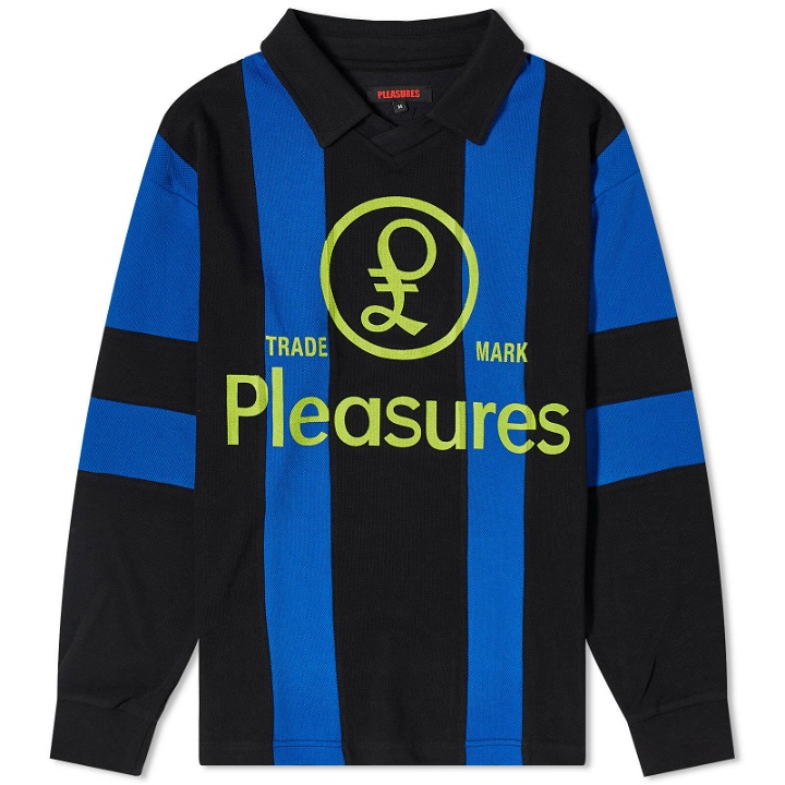 Photo: Pleasures Men's Trespass Rubgy Polo Shirt in Black