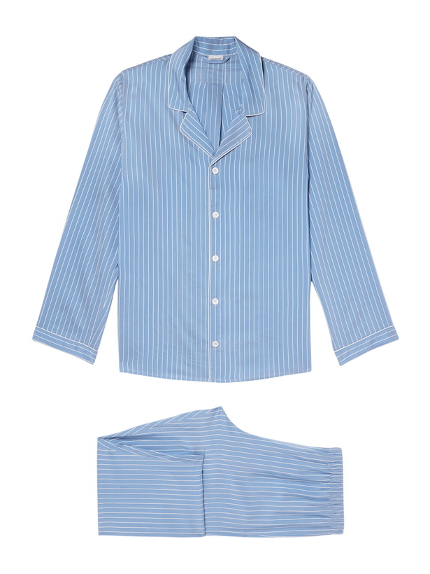 Photo: Zimmerli - Camp-Collar Striped Woven Pyjama Set - Blue