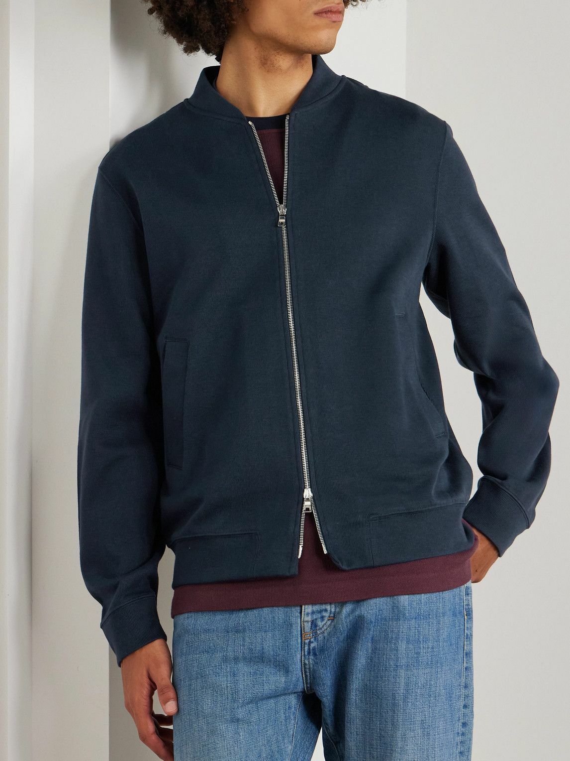 Mr P. - Cotton Zip-Up Sweatshirt - Blue