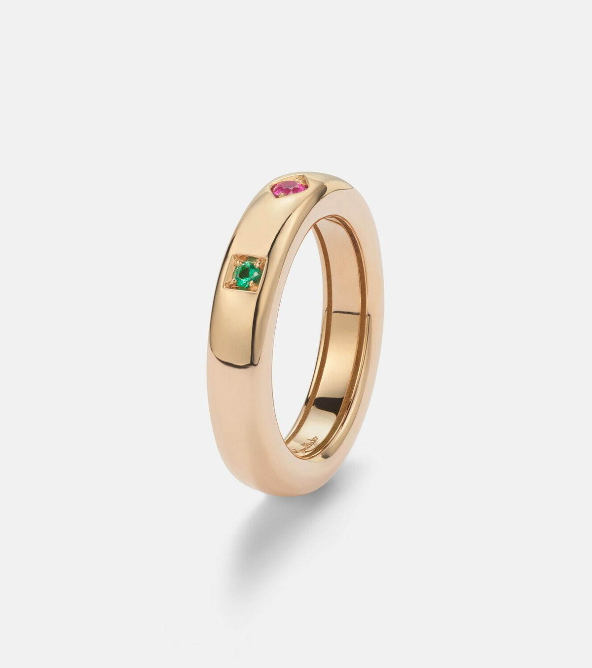 Pomellato Iconica Extra Slim 18kt rose gold ring with gemstones