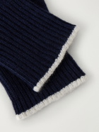 Brunello Cucinelli - Ribbed Cashmere Gloves - Blue