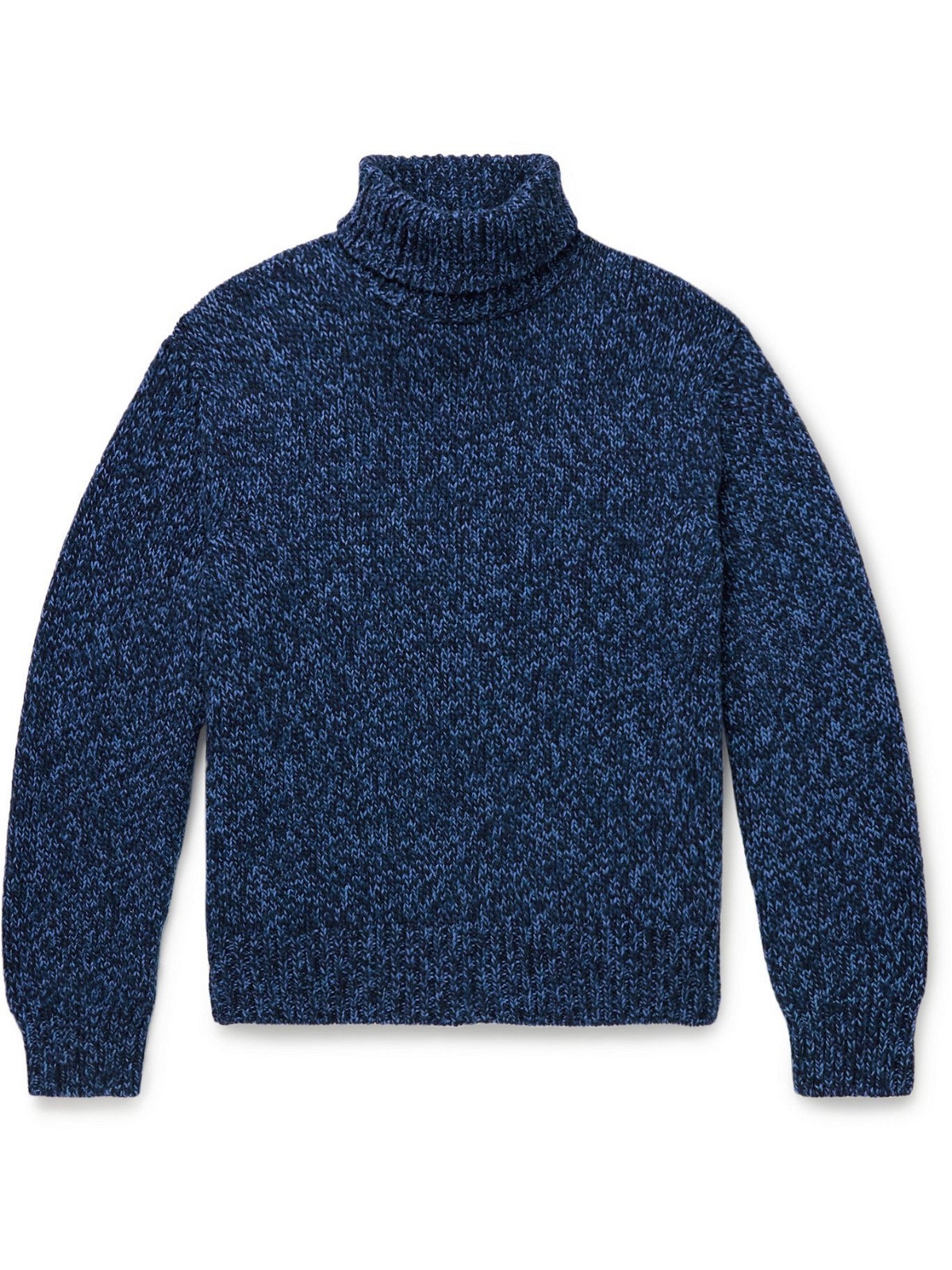 Mr P. - Recycled Cashmere and Wool-Blend Rollneck Sweater - Blue Mr P.