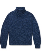 Mr P. - Recycled Cashmere and Wool-Blend Rollneck Sweater - Blue
