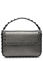 Valentino Rockstud Mini Metallic Leather top Handle bag - Grey - One Size