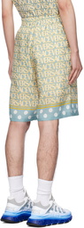 Versace Blue & Yellow Allover Shorts