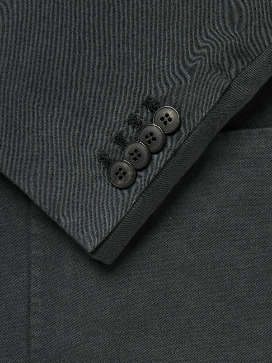 Sunspel - Unstructured Garment-Dyed Cotton and Linen-Blend Blazer - Gray