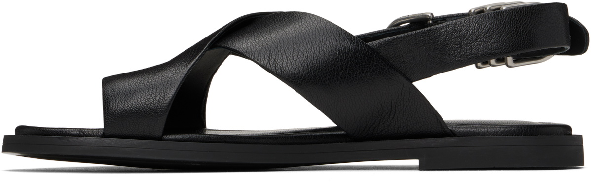 rag & bone Black Gia Leather Crossover Sandals