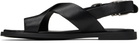 rag & bone Black Gia Leather Crossover Sandals